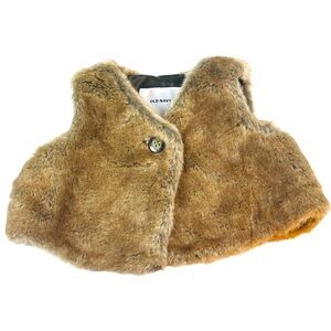 Old Navy Girls Faux Fur Vest in Brown Size 12-18 Months Fall Style